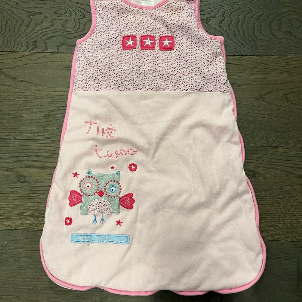 Pitter Patter pink baby girl sleep sack 6-12M (2.4 Tog)